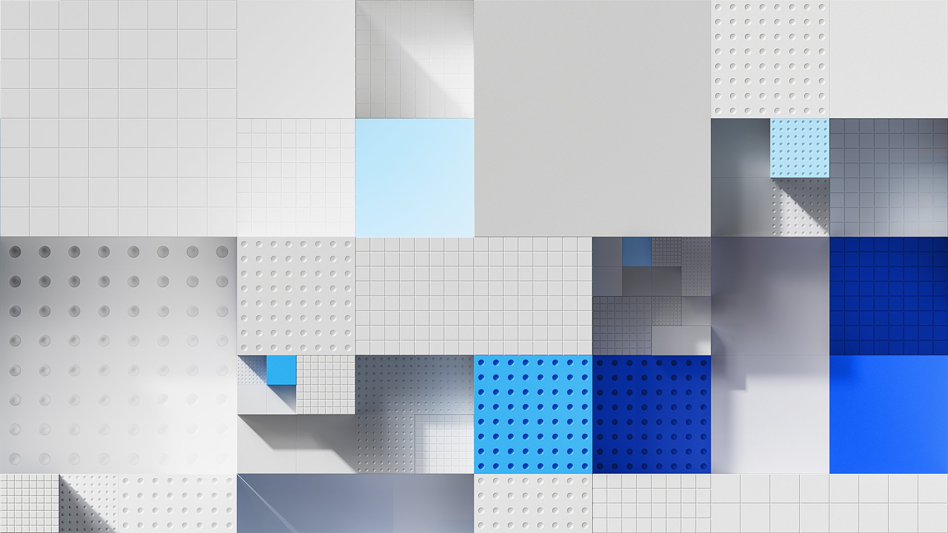 Grid of grey and blue tiles