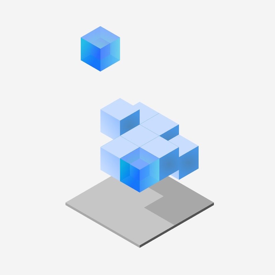 Isometric stack of cubes